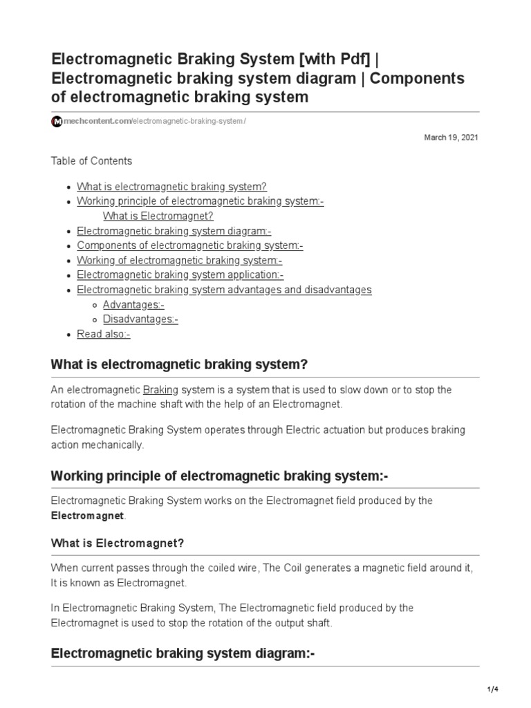 Braking System With PDF Braking System
