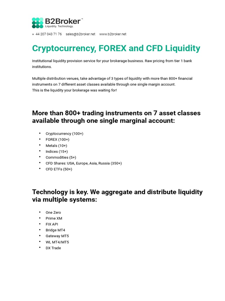 Forex and Crypto CFD Liquidity Solutions | PDF | Financial Markets |  Foreign Exchange Market