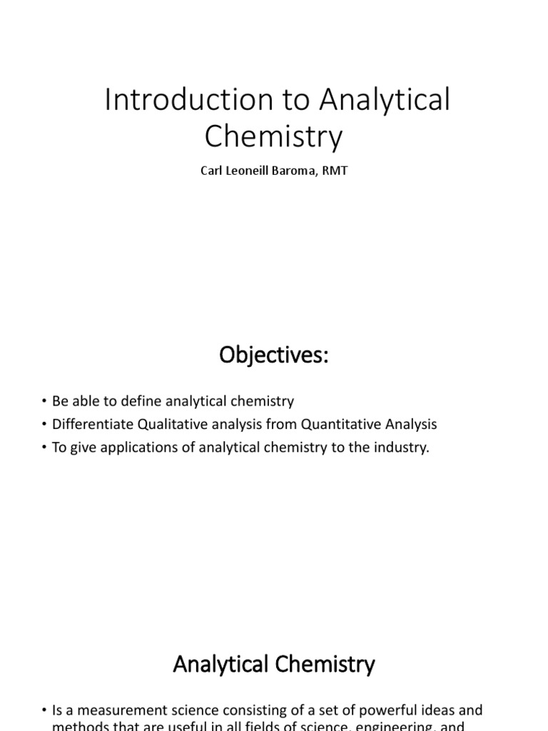 Analytical Chemistry 1 (Autosaved) | PDF | Analytical Chemistry | Chemistry