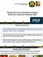 Spesifikasi, Standar Kualitas Biodiesel (B100) Dan Campuran Biodiesel (BXX) - Sosialisasi Palembang
