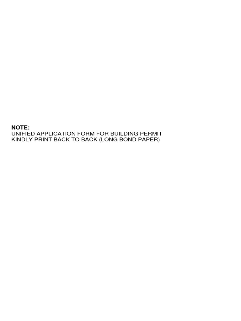 Unified Building Permit Application Form | PDF | Notary Public