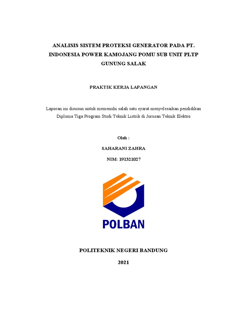 Analisis Proteksi Generator PLTP Salak | PDF | Teknologi & Rekayasa