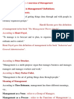 What Is Management? Definitions: Unit - I Overview of Management