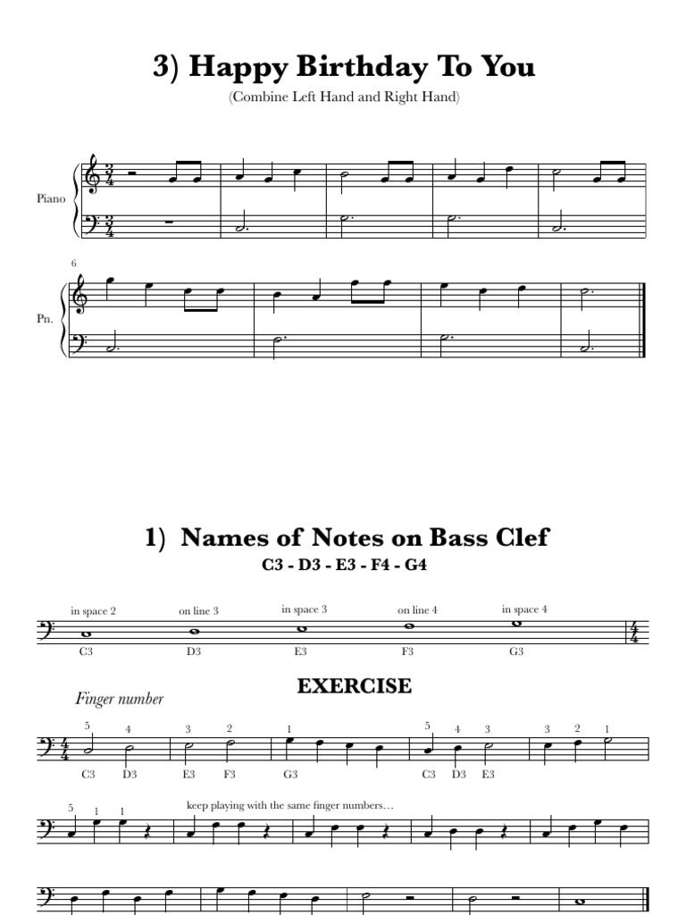 Bass Clef Exercise | PDF
