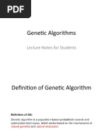 Genetic Algorithms: Lecture Notes For Students