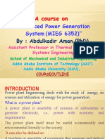 Advanced Power Generation Course Outline