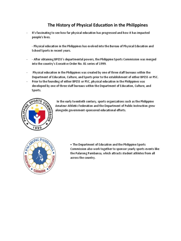 History of Physical Education in The Philippines (DIT-REMY TIEMPO