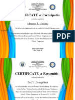 Certificate of Participation Recognition