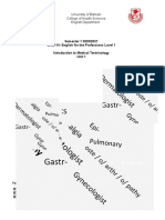 UNIT 1 Medical Termonology For ENG114 2020-2021