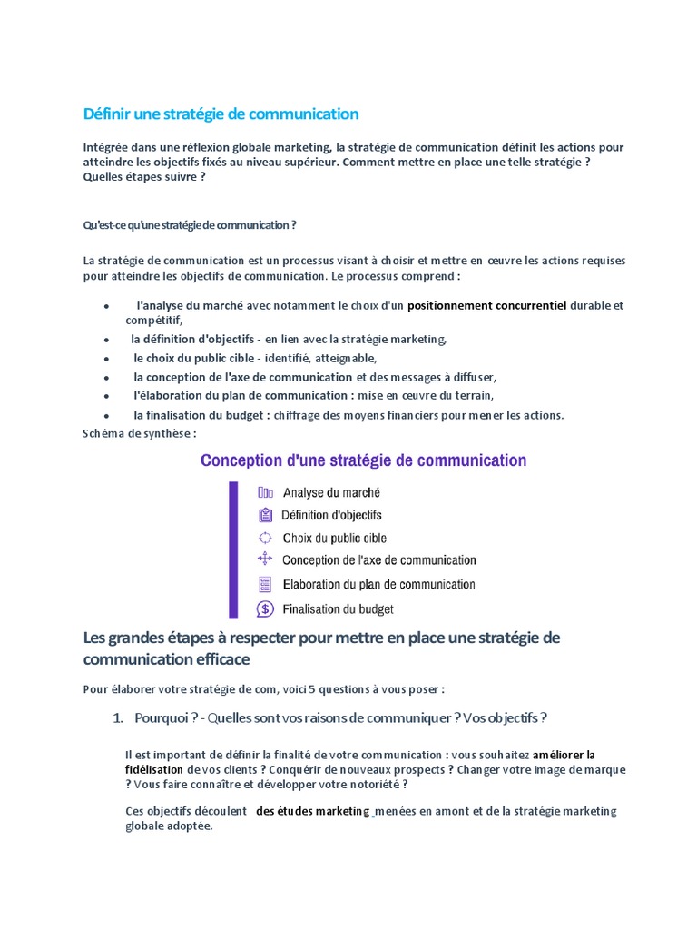Élaborer une Stratégie de Communication | PDF | Promotion (marketing ...