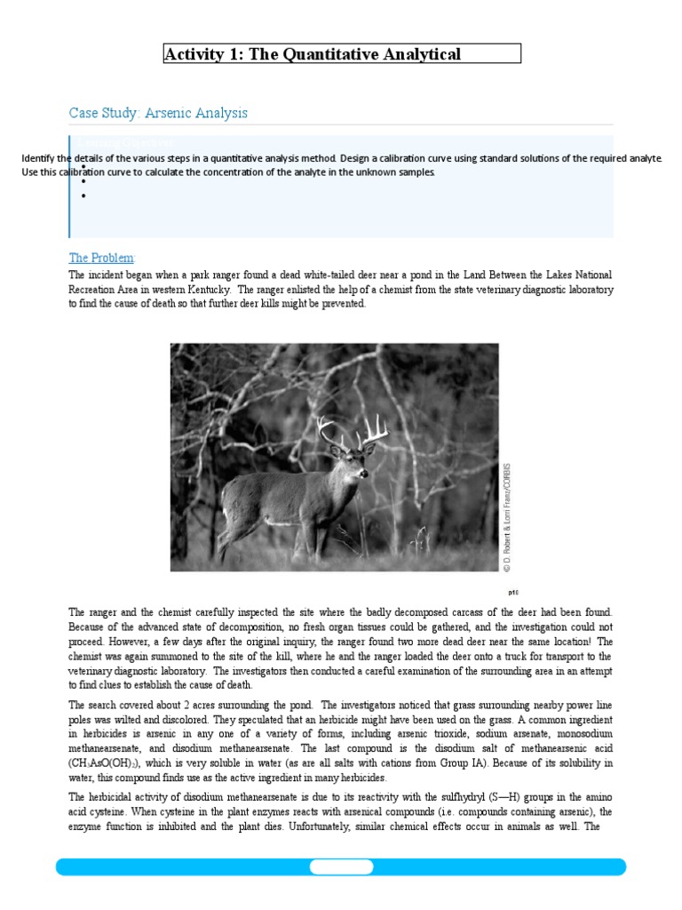 Case Study Arsenic Analysis PDF Arsenic UltravioletVisible Spectroscopy