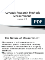 Advance Research Methods Measurement: Ahmed Arif