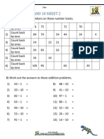 Subtracting 1 and 10 Sheet 2: Name Date