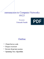 Introduction To Computer Networks 09/23: Fatemah Panahi