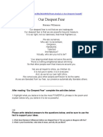 After Reading "Our Deepest Fear" Complete The Activities Below