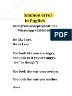 Common Error in English
