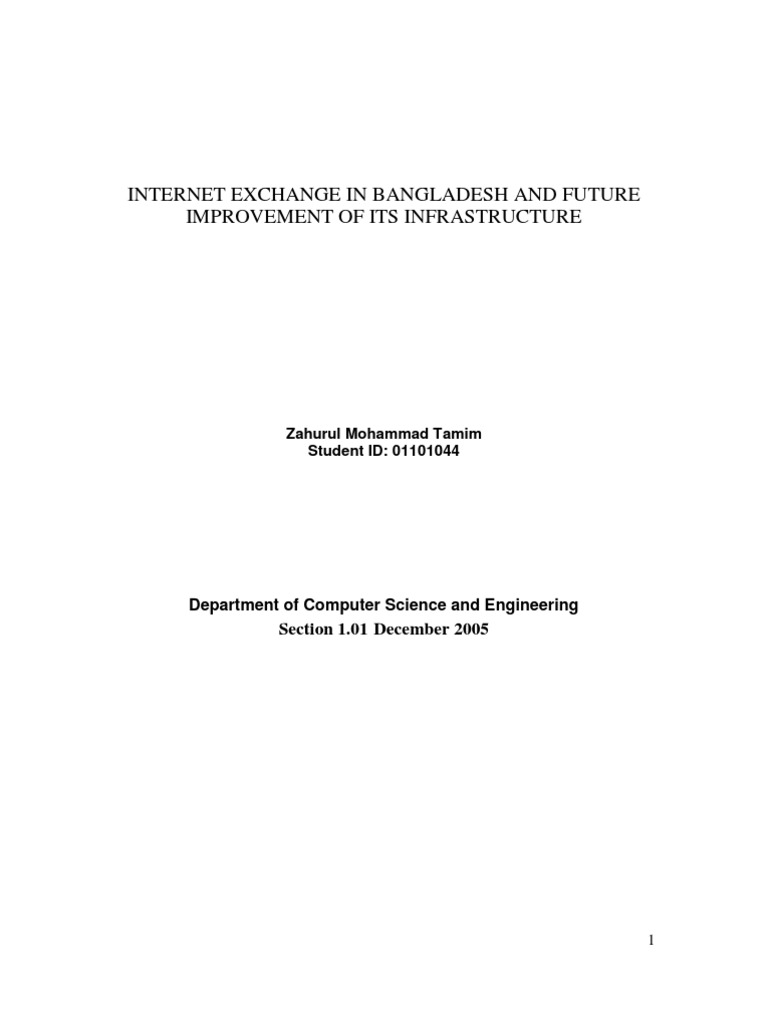 Internet Exchange in Bangladesh and Future | PDF | Routing | Internet ...