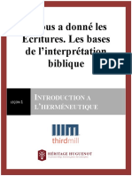 IlNousADonnéLesÉcritures LesBasesDeL'interprétationBiblique Leçon1 Manuscript Francais