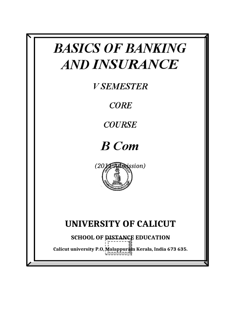 Banking and Insurance PDF Banks Finance & Money Management