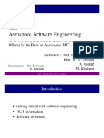 Aerospace Software Engineering: Offered by The Dept. of Aero/Astro, MIT - Autumn 2002