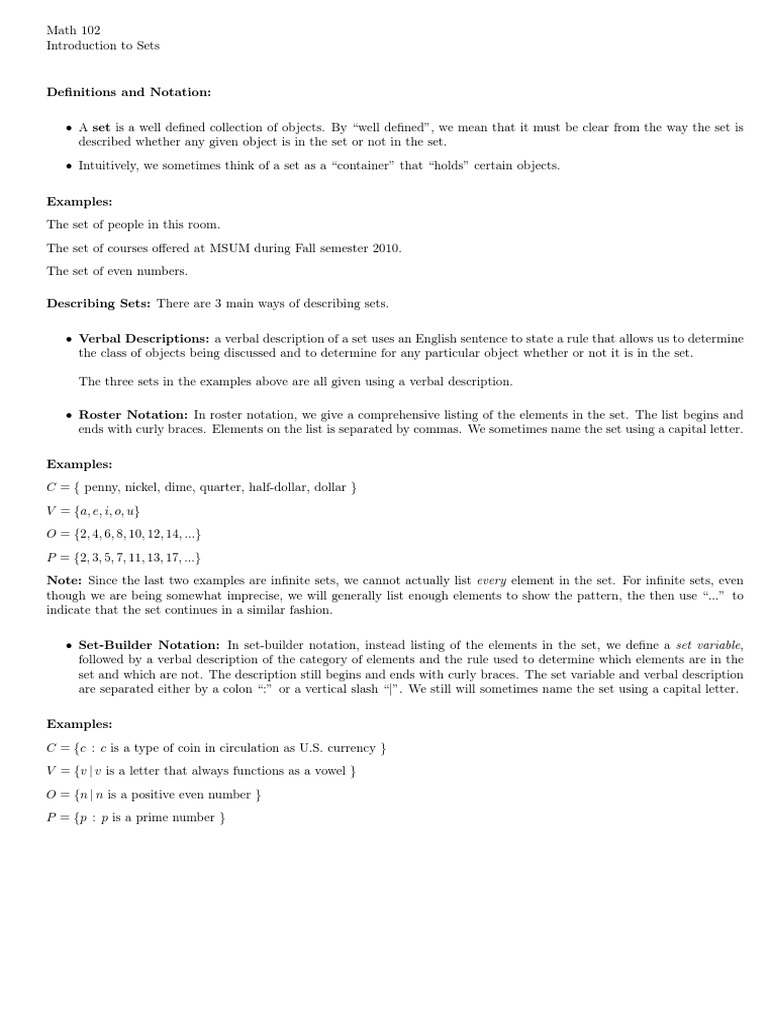 3 Ways of Describing A SeT | PDF | Set (Mathematics) | Numbers