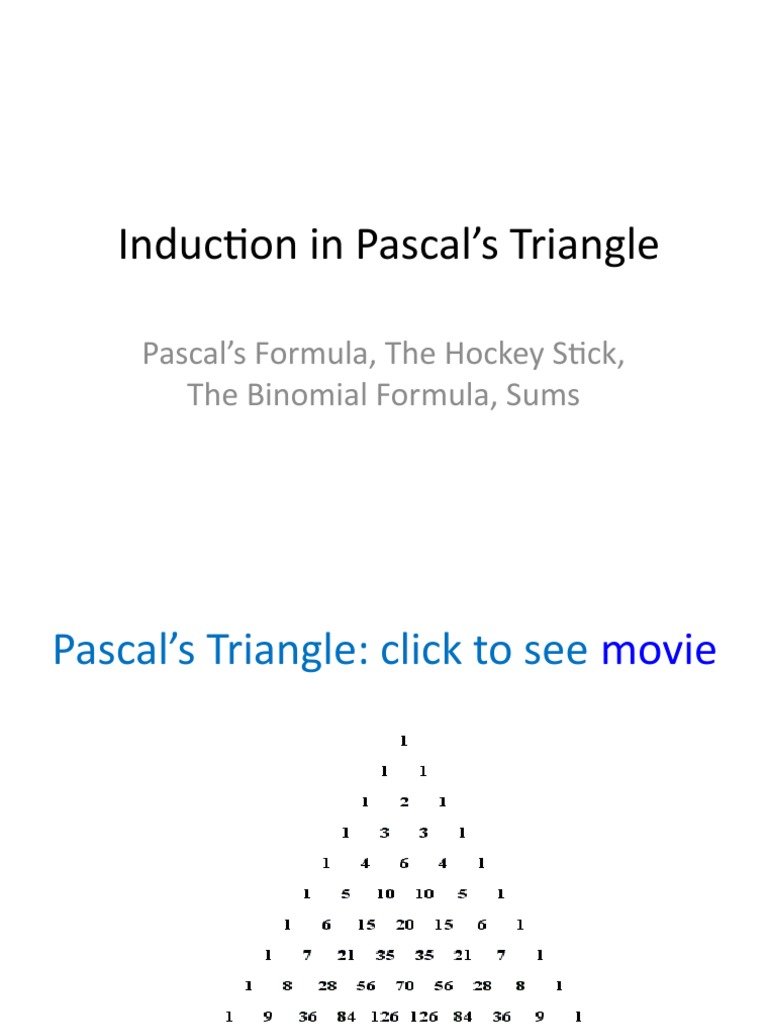 Induction of Pascals Triangle | PDF | Mathematical Analysis ...