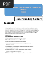 Understanding Culture and Society: Lesson II