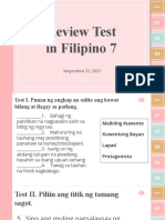Filipino 7 First Mid-Quarter Review Test