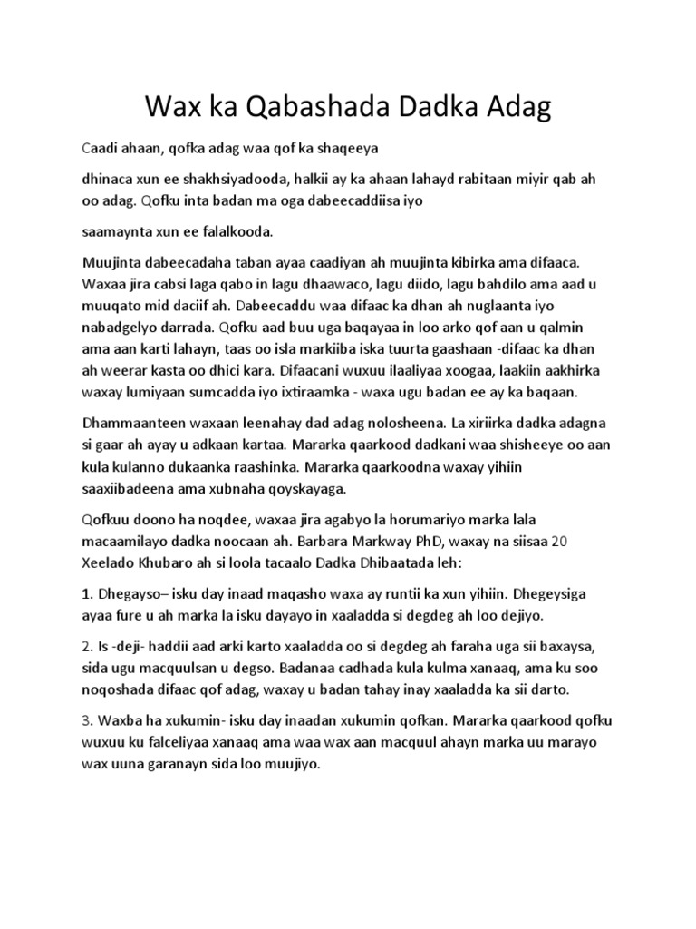 Wax Ka Qabashada Dadka Adag PDF