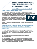 O Fim Do Sistema Internacional Da Guerra Fria e A Persistência Da Dicotomia Norte-Sul