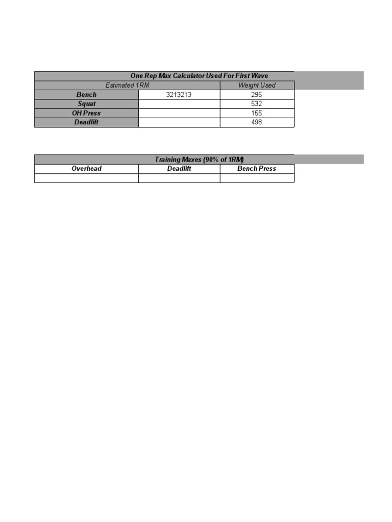 One Rep Max Calculator for Strength Training | PDF | Athletic Sports ...