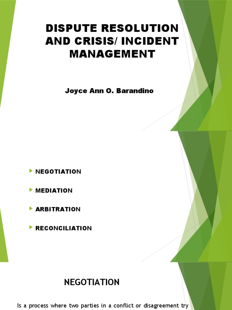 Barandino on Dispute Resolution Methods | PDF | Arbitration | Mediation