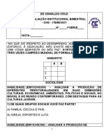 ADAPTAÇÃO AIB 3ª Bimestre - 1ª SÉRIE SOCIOLOGIA