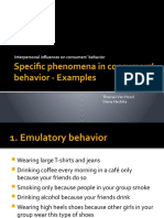 Specific Phenomena in Consumers' Behavior - Examples