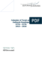 Version 2 Calendar of Torah and Haftarah Readings 5776 5778
