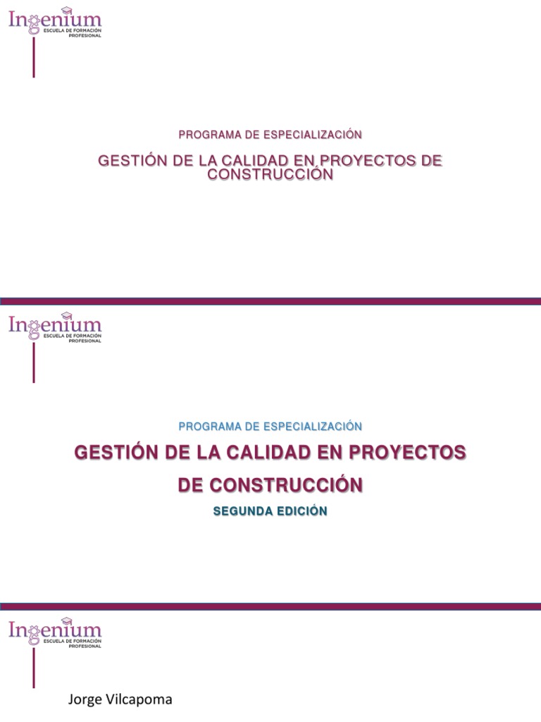 Especialización en Calidad de Proyectos | PDF | Calidad (comercial ...