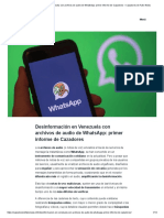 Desinformación en Venezuela Con Audios de WhatsApp.