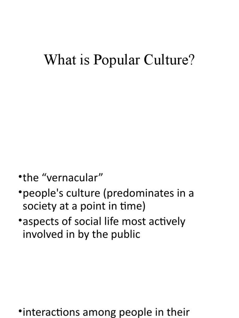 What Is Popular Culture PDF Popular Culture Mass Media
