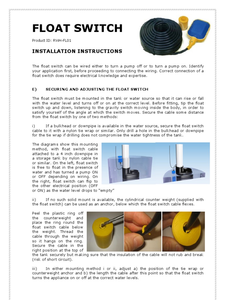 Float-switch-instructions | Mains Electricity | Ac Power Plugs And Sockets