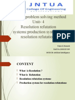 Subject:problem Solving Method Unit-4 Resolution Refutation Systems:production System For Resolution Refutations