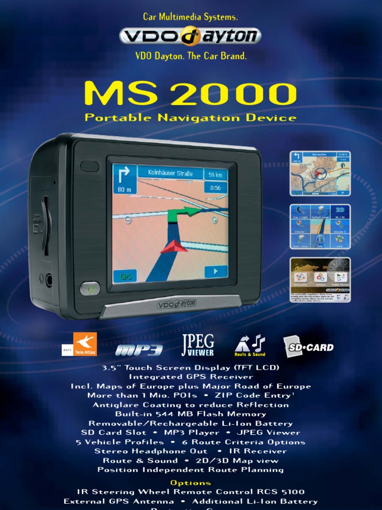 DS VDODayton MS2000 GB 29112005 | PDF | Remote Control | Microsoft Windows