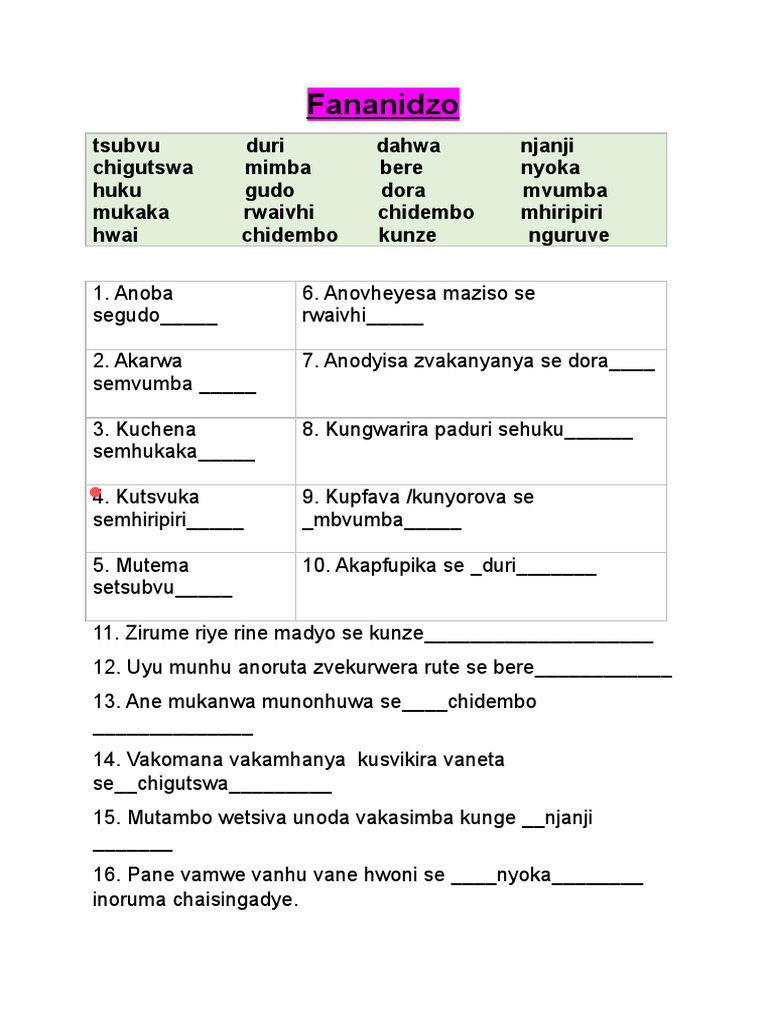 Edited - Fananidzo GRADE 6 L1 | PDF