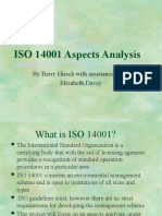 ISO 14001 Aspects Analysis: by Barry Hirsch With Assistance From Elizabeth Davey