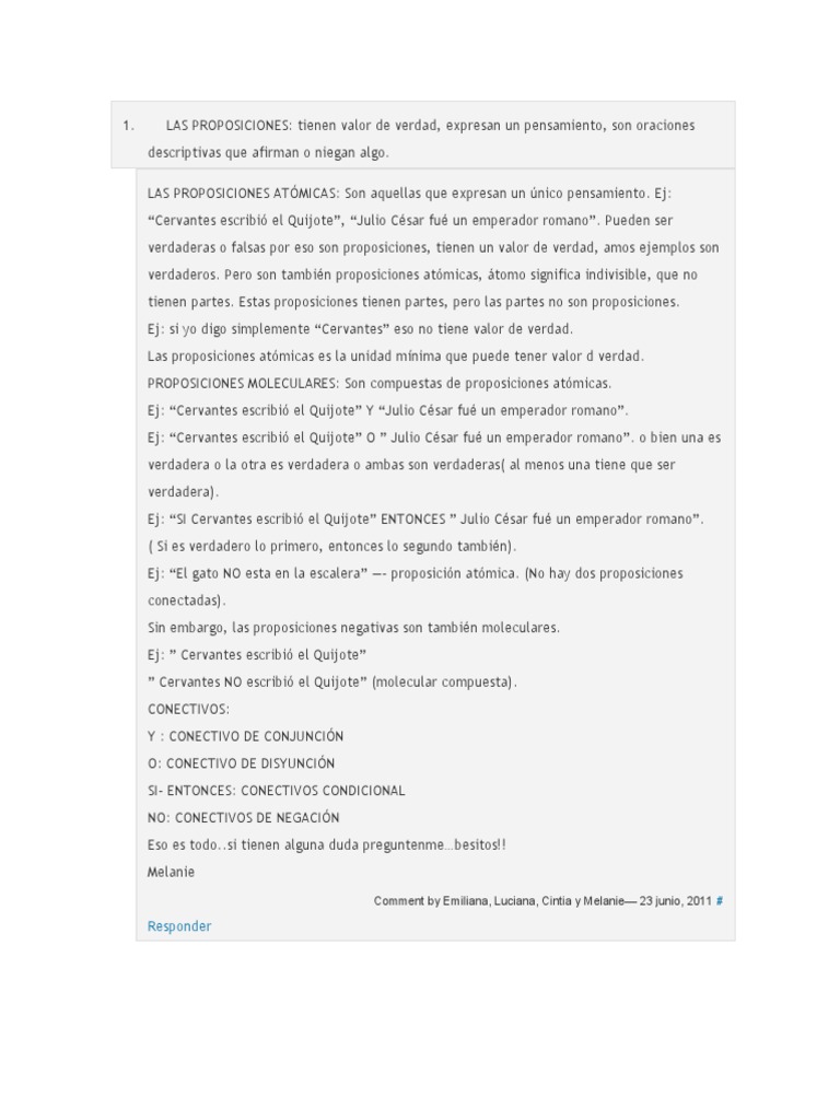 Proposiciones Atómicas y Moleculares | PDF | Proposición | Semiótica