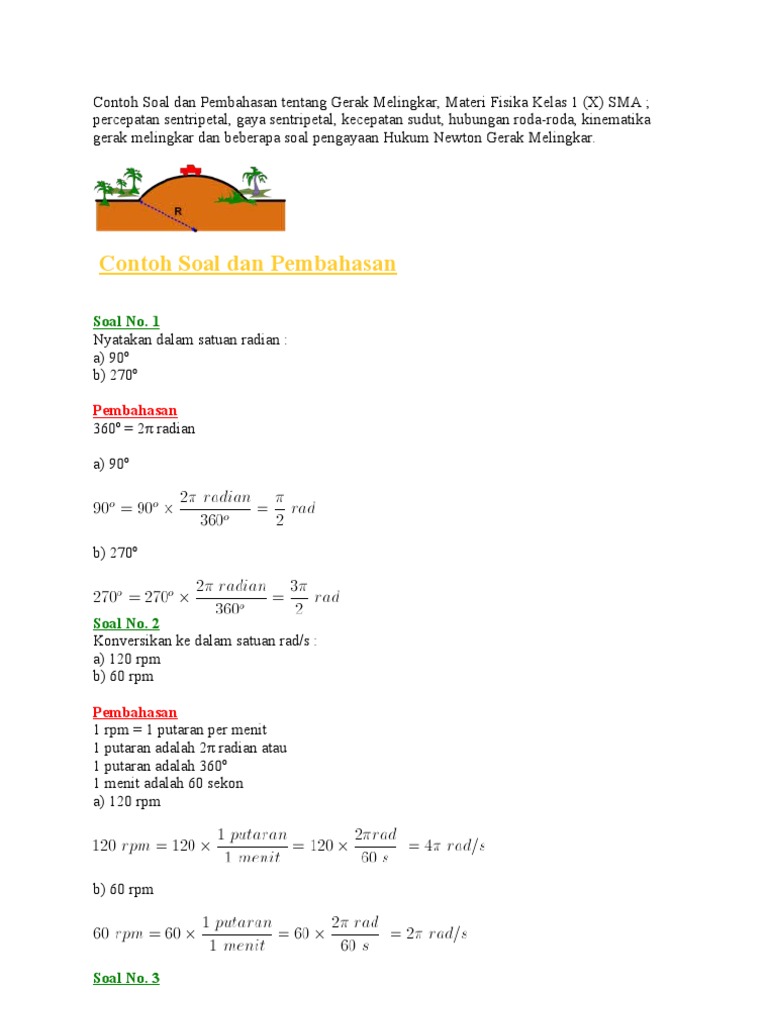 Contoh Soal Dan Pembahasan Tentang Gerak Melingkar