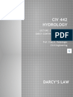 CIV 442 LECTURE: DARCY'S LAW AND CONTINUITY EQUATION FOR GROUNDWATER FLOW