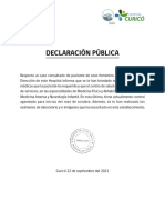 Declaracion Publica Hospital de Curicó