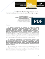 Desarrollo de Un Plan de Pruebas Ergonómicas en El Contexto Laboral: Importancia de Un Abordaje Integral