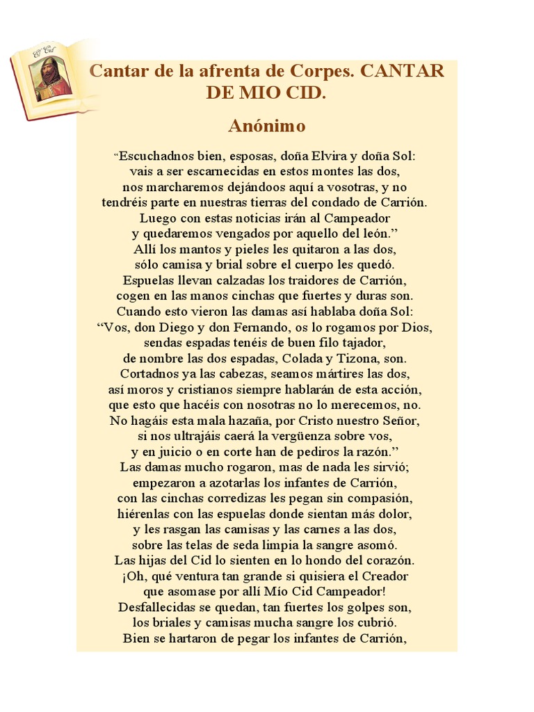 Resumen de la Afrenta de Corpes | PDF | Viajes y turismo