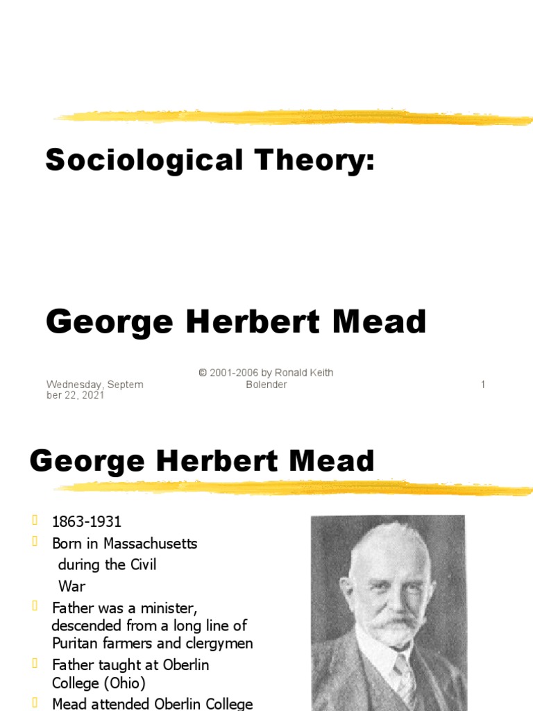 6 George Herbert Mead SYA 3010 1 Solomon 88888 | PDF | Mind | Self